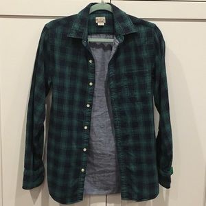 J Crew Blue Green Cotton Flannel